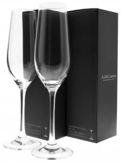Pair Of Crystal Champagne Flutes, 235ml X 2