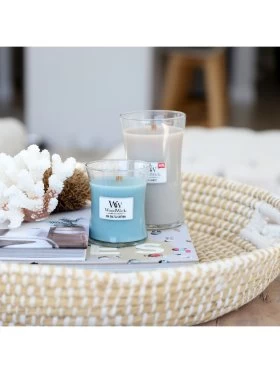 WoodWick Candle Sea Salt & Cotton Medium 275g - Image 3